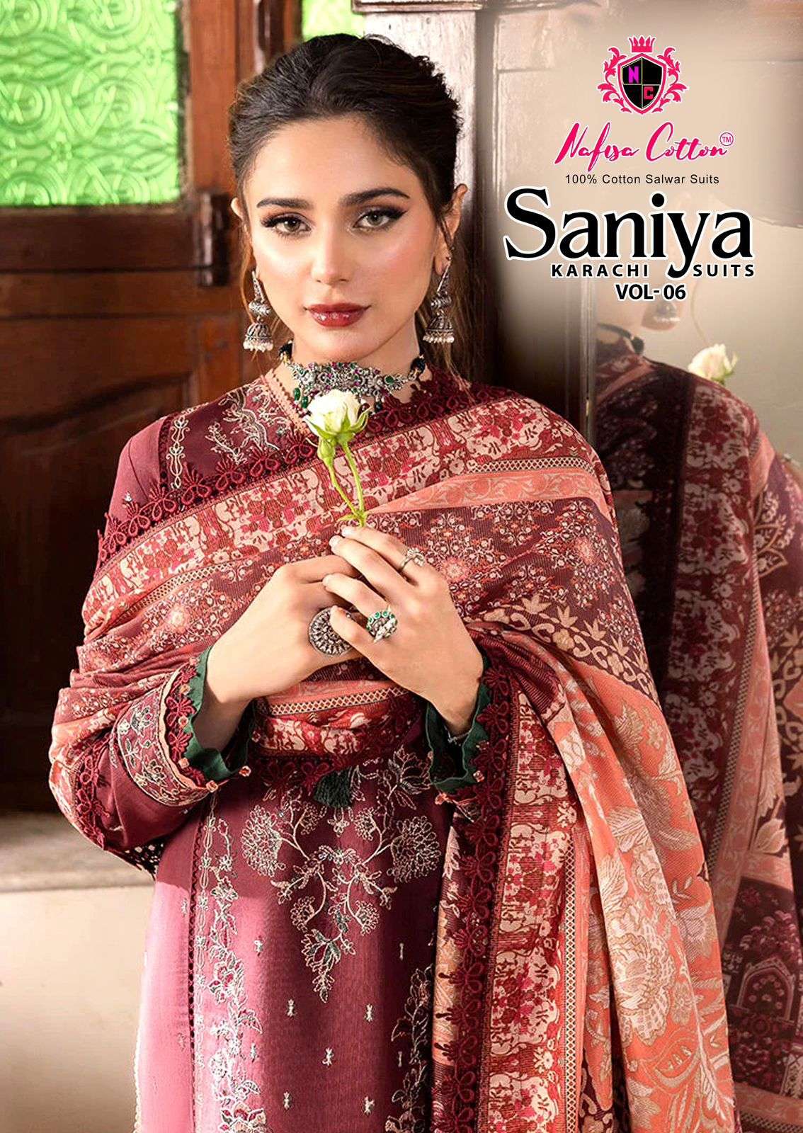 SANIYA KARACHI SUITS VOL 06 NAFISHA COTTON